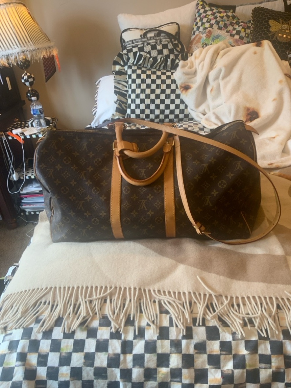 Louis Vuitton Monogram Canvas Duffel with Natural Leather Trim - Picture 6 of 10